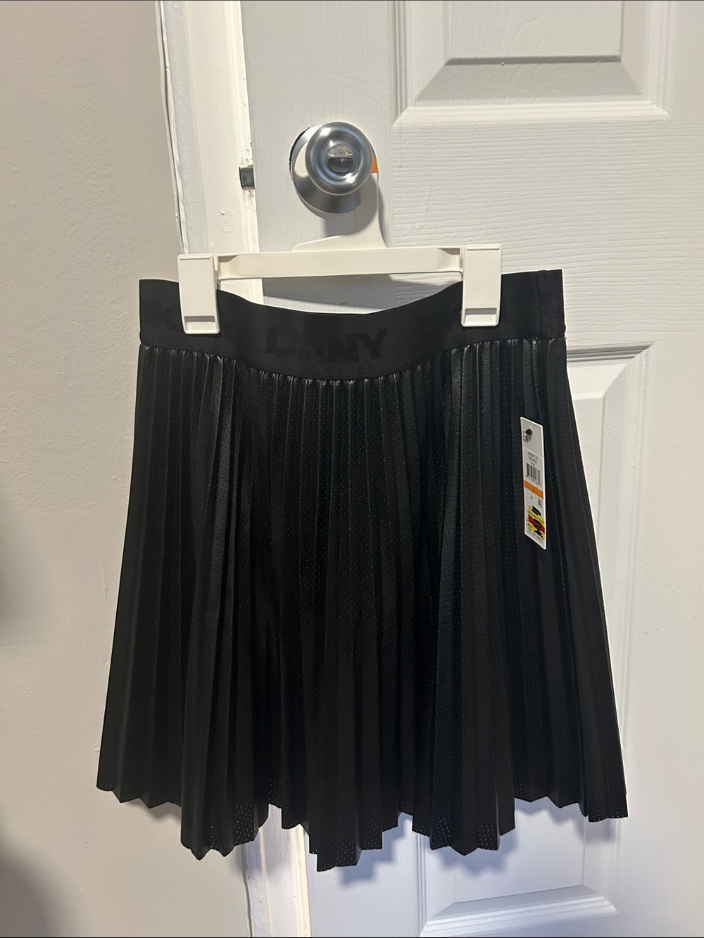 DKNY Black Pleated Skater Skirt